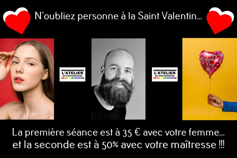 Les bons plans pour la Saint Valentin, c’est à L’Atelier du Photographe by Julien / Carentan – Manche – Normandie 😜